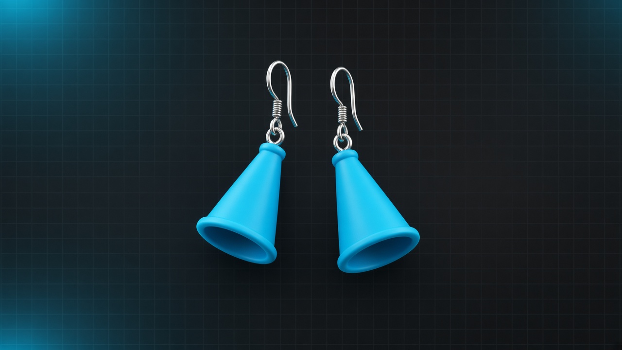 Cheer team earrings in cyan blue