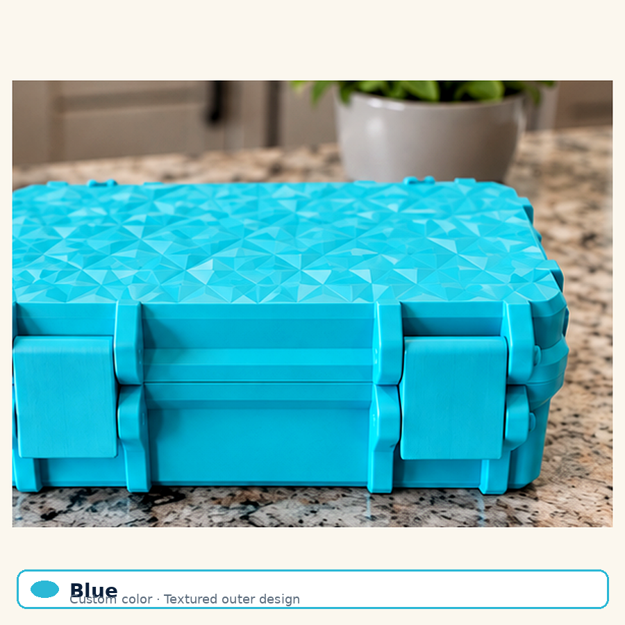 Peptide / Insulin Vial Case in custom blue with textured outer design